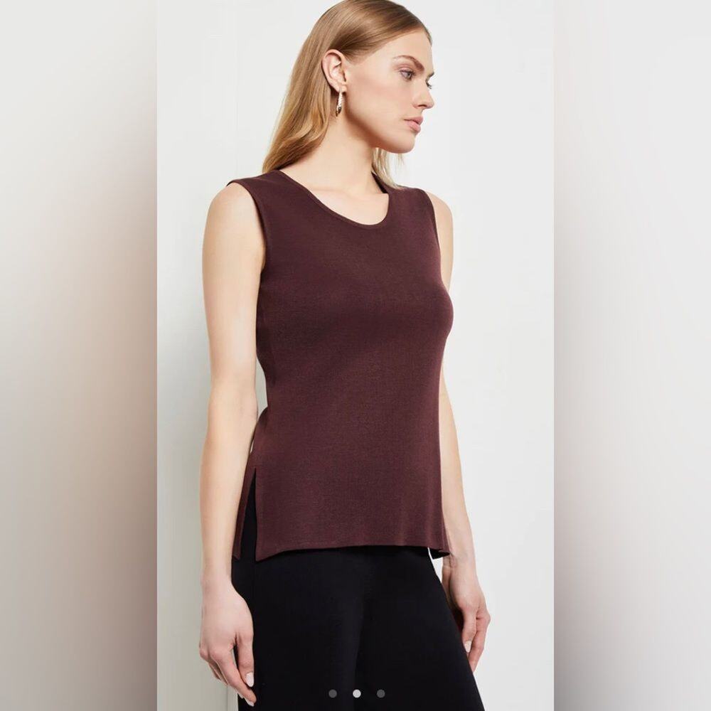 Misook Classic Mahogany Knit Tank top small‎
